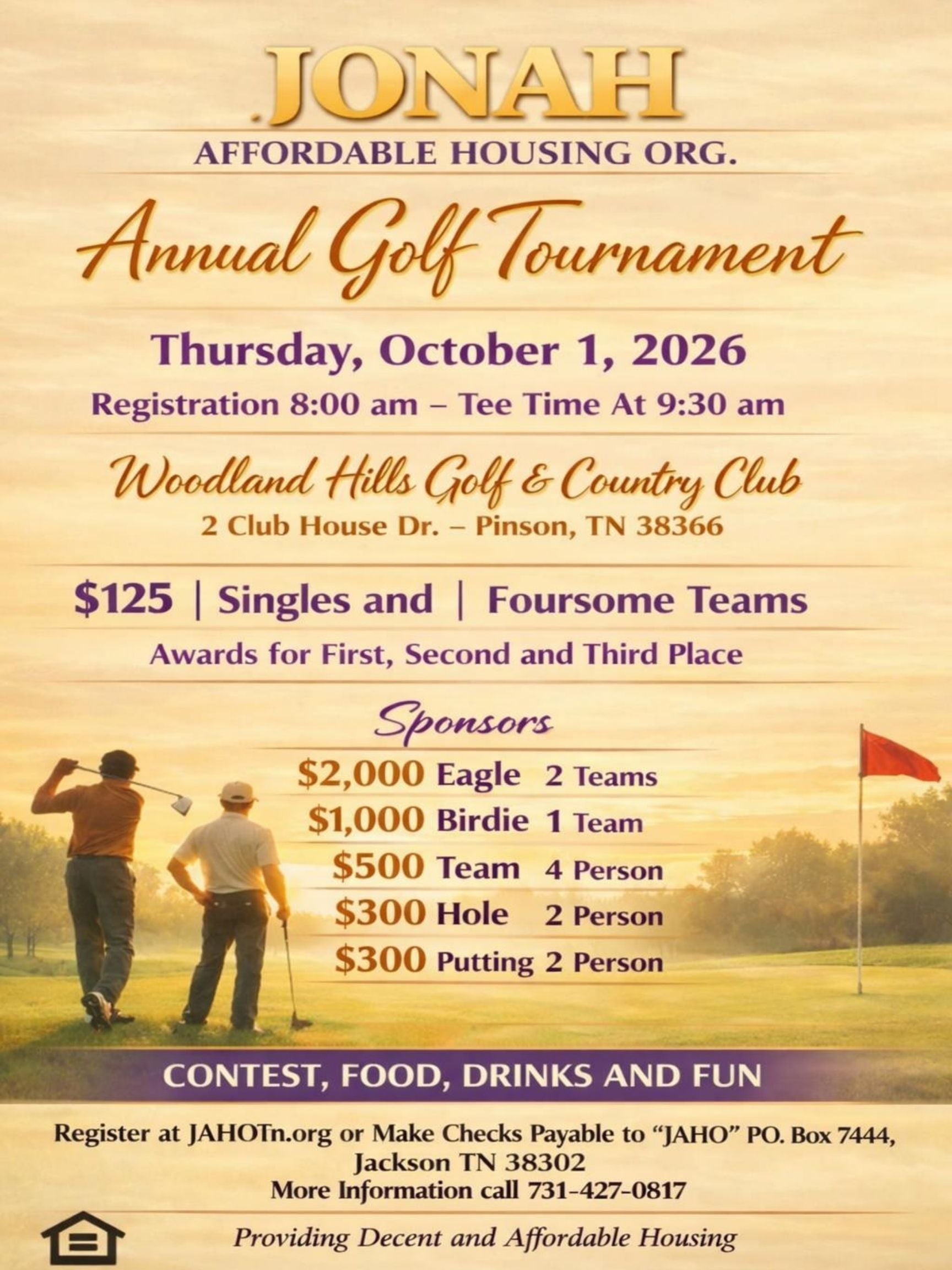 2026 JAHO Annual Golf Tournament Registration & Sponsorship